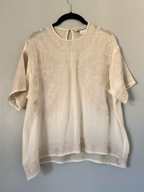 Elle Sasson Embroidered Silk Top